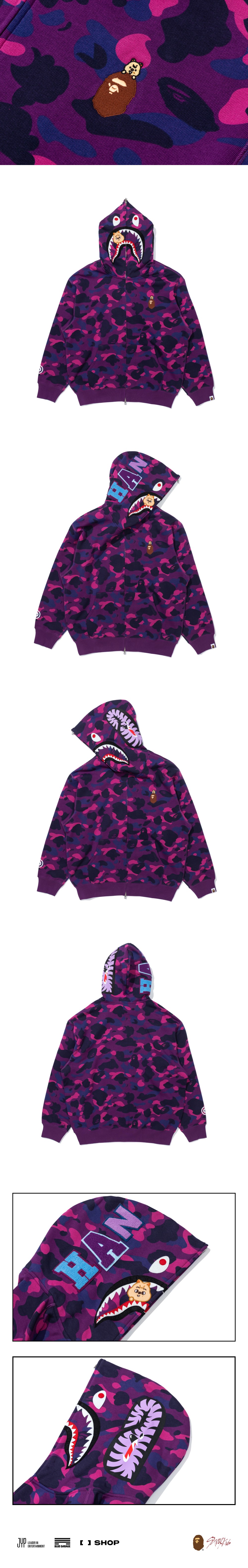 STRAY KIDS - BAPE X Stray Kids HAN QUOKKA SHARK FULL ZIP HOODIE M